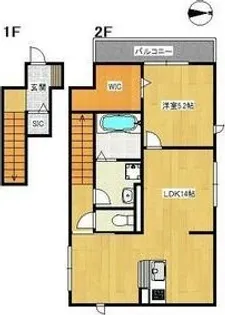 ルリアン弐番館【2階】の間取り