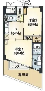 バレーロード辻子【1階】の間取り
