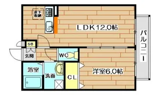 ウエストアマ【2階】の間取り