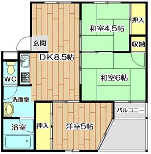 ハピネス栄町【1階】の間取り