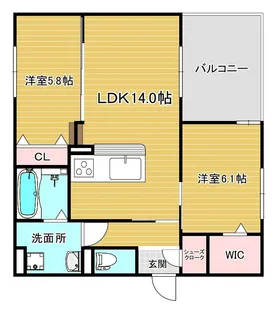 D-residence高槻市下田部B【1階】の間取り