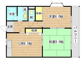 ハイツニシタニ【2階】の間取り