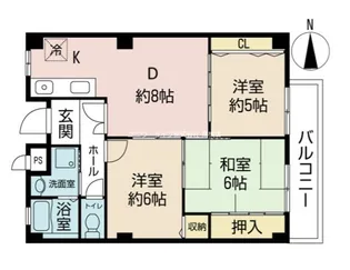 グランドール八光【3階】の間取り