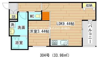 1LDKの間取り画像