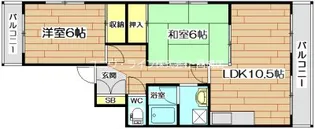 第9摂津グリーンハイツ【3階】の間取り