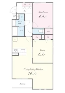 仮称)芥川町4丁目PJ【2階】の間取り