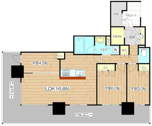 ジオタワー高槻ミューズガーデン【13階】の間取り