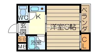 ハイツ富田【1階】の間取り