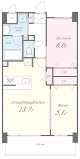 グランコート高槻【6階】の間取り