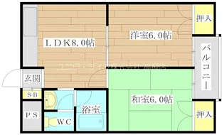 ハムロハイツ杉田B棟【1階】の間取り
