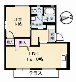 ムーンライトだいせん A棟【102号室】の間取り