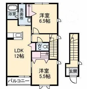 T.H.サルーテ B棟【2階】の間取り