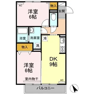 オーシャンヴュー B棟【2階】の間取り