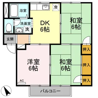サンブリッジB棟【102号室】の間取り