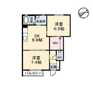 パインデュー A棟【1階】の間取り