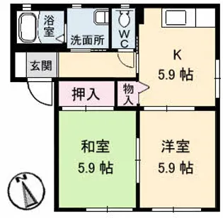 メゾン アイ ファミーユ A棟【201号室】の間取り