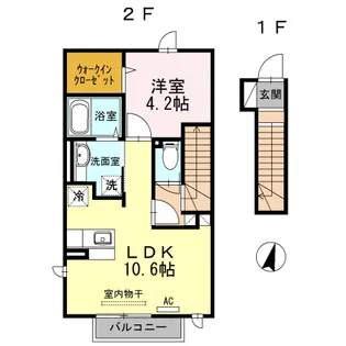 1LDKの間取り画像