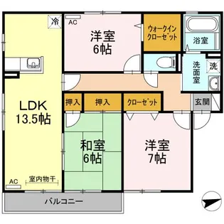 バームクーヘンA棟【101号室】の間取り