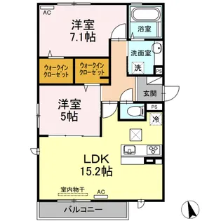 リバーフロント堀川【1階】の間取り