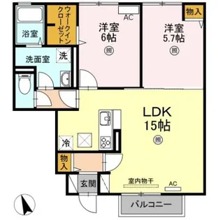 ラ・マリン A棟【1階】の間取り
