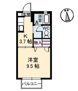 インペリアル A棟【103号室】の間取り