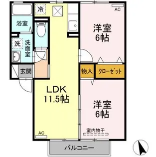 サン エクセル A棟【1階】の間取り