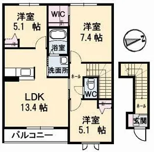 ロイヤルコート【2階】の間取り