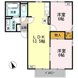 ロワール福原C棟【203号室】の間取り