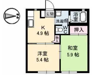 ラフォーレアダチ【1階】の間取り