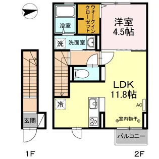 D-roomパーシモン【2階】の間取り