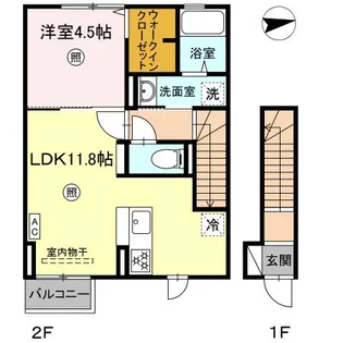 D-roomパーシモン【2階】の間取り