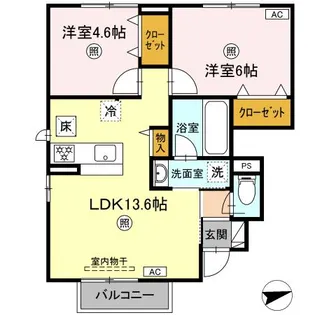 ヴィラオーヴェスト【101号室】の間取り