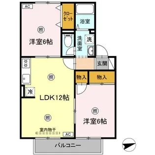 2LDKの間取り画像