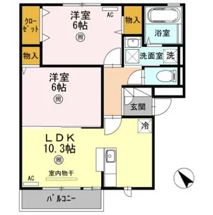 リビングタウン両三柳B棟【3階】の間取り