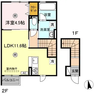 ville nouvelle(ヴィルヌーベル)Ⅱ【2階】の間取り