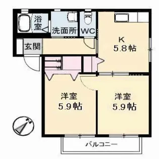 エポック・ヴィラA棟【1階】の間取り
