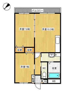 ファイアプレイス【303号室】の間取り