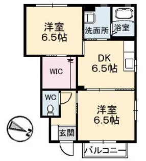 サンディアス【1階】の間取り