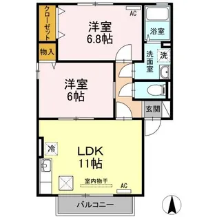 シャルムコート B棟【1階】の間取り