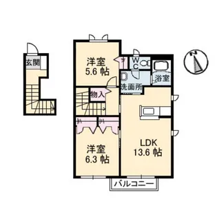 メゾン・ラ・パヴィエ B棟【2階】の間取り