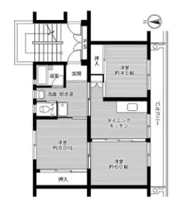 ビレッジハウス青木2号棟【502号室】の間取り