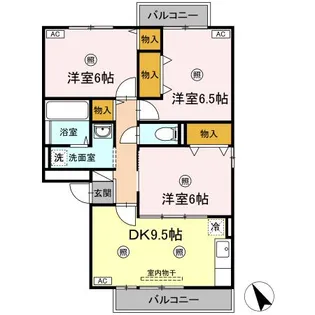 マンマミーヤB棟【205号室】の間取り