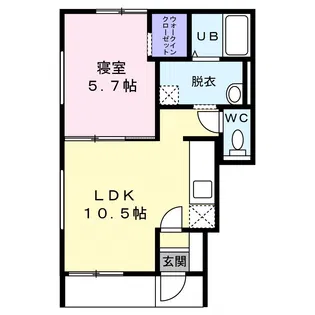 インクルー【105号室】の間取り