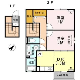 ブルーム米原B棟【201号室】の間取り