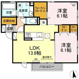 リカーム【102号室】の間取り
