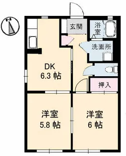 ハイツ旗ヶ崎21【106号室】の間取り
