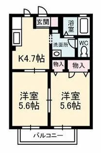 ディアスKY【203号室】の間取り