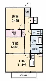 シャーメゾン愛花夢【1階】の間取り