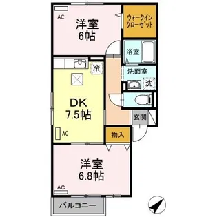 エクレール A【101号室】の間取り
