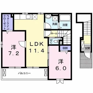 グレイス・ハワイA【2階】の間取り
